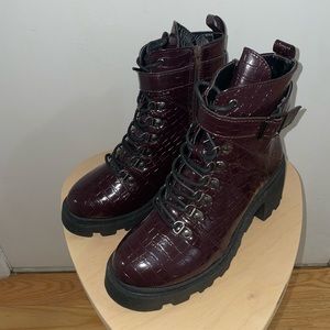 Plum Platform Booties